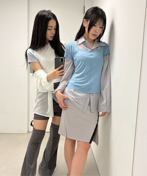 OJOS(オホス)の「Graphic Sheer Shirts / White(シャツ/ブラウス・レディース・その他・OS)」の3枚目の写真