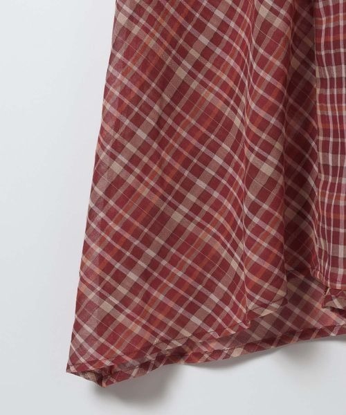 JEANASIS（ジーナシス）の「Vネックチェックワンピース/668417（ワンピース・レディース・ネイビー系/レッド系その他・FREE）」の6枚目の写真