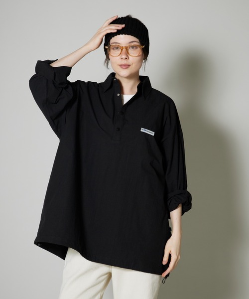 OK YESTERDAY(オッケーイエスタデイ)の「プルオーバーシャツ(シャツ/ブラウス・レディース・ブラック×ホワイト/ブラック/ネイビー/ブルー・L/M)」の1枚目の写真