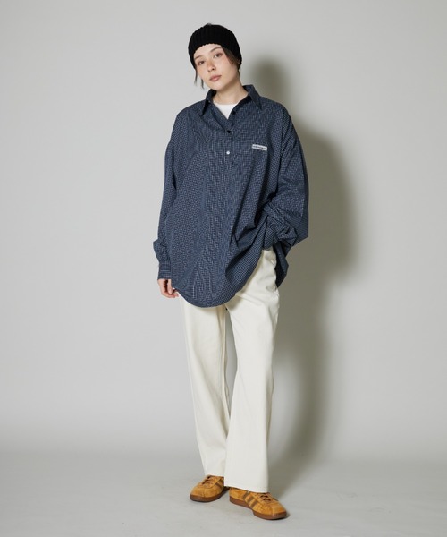 OK YESTERDAY(オッケーイエスタデイ)の「プルオーバーシャツ(シャツ/ブラウス・レディース・ブラック×ホワイト/ブラック/ネイビー/ブルー・L/M)」の8枚目の写真