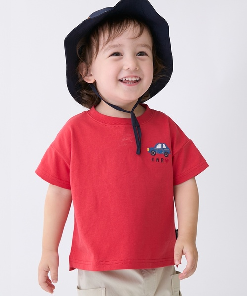 petit main(プティマイン)の「【食品防汚】刺しゅう半袖Tシャツ(Tシャツ/カットソー・キッズ・ライトピンク/アイボリー/レッド/ネイビー/ライトグリーン/グレー/ブルー・80cm/90cm/110cm/100cm/130cm/120cm)」の7枚目の写真