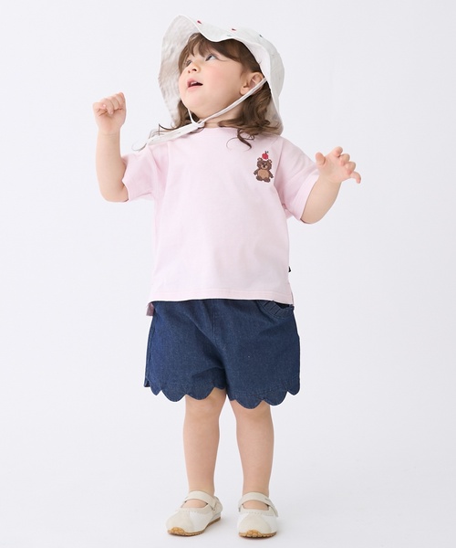 petit main(プティマイン)の「【食品防汚】刺しゅう半袖Tシャツ(Tシャツ/カットソー・キッズ・ライトピンク/アイボリー/レッド/ネイビー/ライトグリーン/グレー/ブルー・80cm/90cm/110cm/100cm/130cm/120cm)」の11枚目の写真
