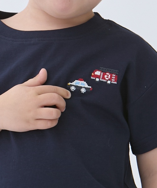 petit main(プティマイン)の「【食品防汚】刺しゅう半袖Tシャツ(Tシャツ/カットソー・キッズ・ライトピンク/アイボリー/レッド/ネイビー/ライトグリーン/グレー/ブルー・80cm/90cm/110cm/100cm/130cm/120cm)」の16枚目の写真