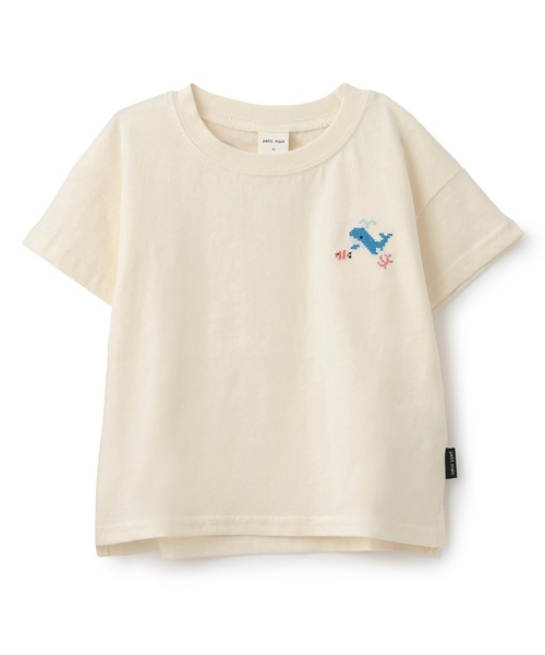 petit main(プティマイン)の「【食品防汚】刺しゅう半袖Tシャツ(Tシャツ/カットソー・キッズ・ライトピンク/アイボリー/レッド/ネイビー/ライトグリーン/グレー/ブルー・80cm/90cm/110cm/100cm/130cm/120cm)」の20枚目の写真