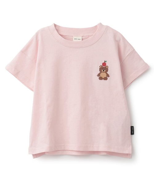 petit main(プティマイン)の「【食品防汚】刺しゅう半袖Tシャツ(Tシャツ/カットソー・キッズ・ライトピンク/アイボリー/レッド/ネイビー/ライトグリーン/グレー/ブルー・80cm/90cm/110cm/100cm/130cm/120cm)」の22枚目の写真