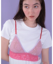 Casselini（キャセリーニ）の「【hanky panky× Casselini】シグネチャーレース パッドブラレット（PINK MIX）（ブラジャー）」