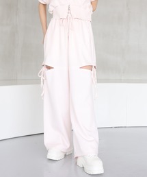 one after another NICE CLAUP | 【セットアップ可能】【SMサイズ展開あり】サイドカットリボンスウェットパンツ(スウェットパンツ)