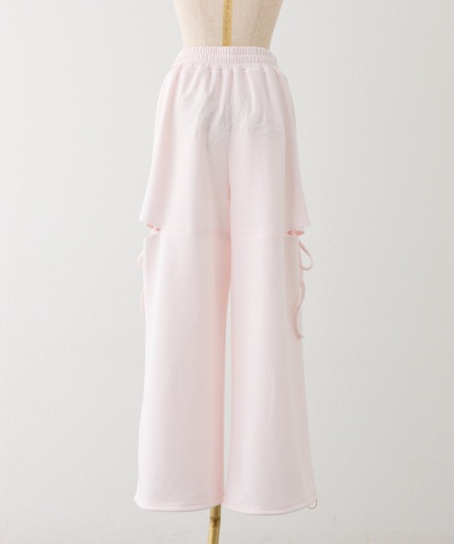 one after another NICE CLAUP(ワンアフターアナザーナイスクラップ)の「【セットアップ可能/パーカー別売り】【SMサイズ展開あり】サイドカットリボンスウェットパンツ(スウェットパンツ・レディース・グレー/ピンク/ブラック・MEDIUM/SMALL)」の8枚目の写真