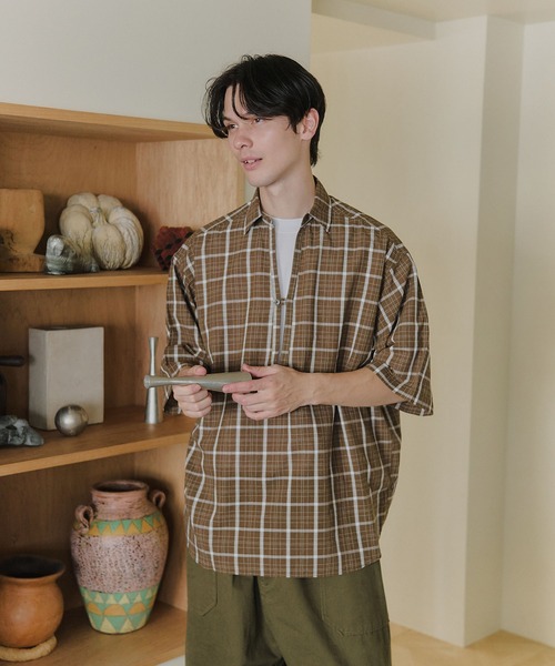 MILITARY(ミリタリー)の「【MAISON CLUB】Relax Skipper Check Shirt / リラックススキッパーチェックシャツ(シャツ/ブラウス・メンズ・ブラウン/ホワイト・L/M)」の11枚目の写真