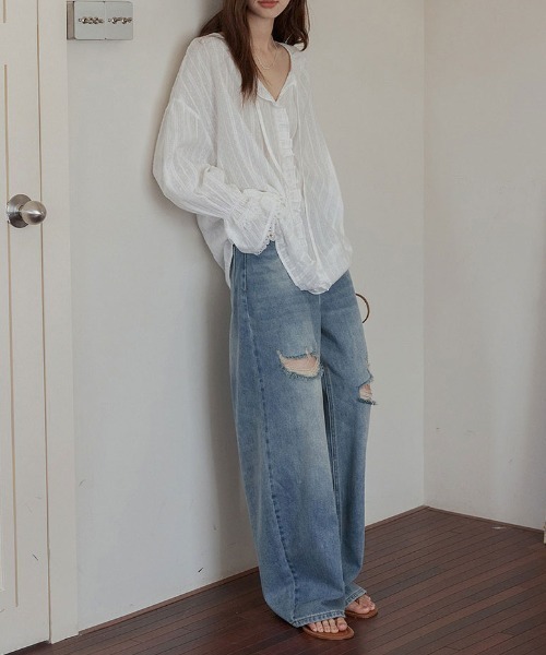FAVORITO(ファヴォリート)の「リボンフリルシャツ(シャツ/ブラウス・レディース・ホワイト/ベージュ/ブラック・F)」の15枚目の写真
