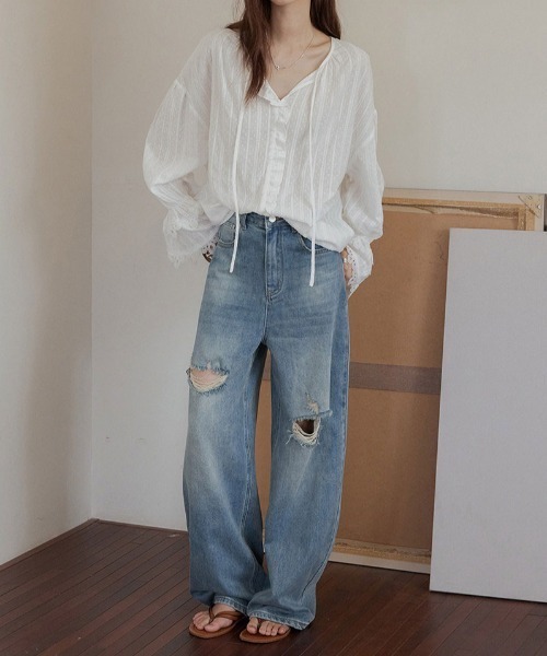 FAVORITO(ファヴォリート)の「リボンフリルシャツ(シャツ/ブラウス・レディース・ホワイト/ベージュ/ブラック・F)」の16枚目の写真