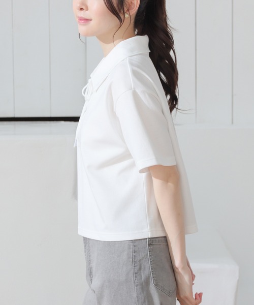 Honeys(ハニーズ)の「レースアップトップス(Tシャツ/カットソー・レディース・レッド/ホワイト/杢グレー/ブラック・S/M/L)」の22枚目の写真