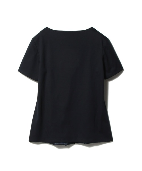 ESTNATION(エストネーション)の「ESTNATION / サテンドレープ ドッキングカットソー《EXCLUSIVE》(Tシャツ/カットソー・レディース・オフホワイト/ネイビー・FREE)」の3枚目の写真