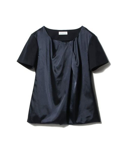 ESTNATION(エストネーション)の「ESTNATION / サテンドレープ ドッキングカットソー《EXCLUSIVE》(Tシャツ/カットソー・レディース・オフホワイト/ネイビー・FREE)」の11枚目の写真