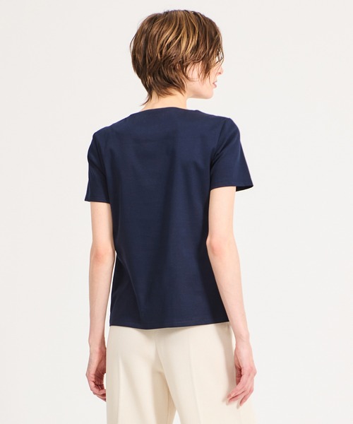 ESTNATION(エストネーション)の「ESTNATION / サテンドレープ ドッキングカットソー《EXCLUSIVE》(Tシャツ/カットソー・レディース・オフホワイト/ネイビー・FREE)」の8枚目の写真