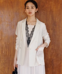 troisiemeCHACO（トロワズィエムチャコ）の「【troisiemechaco】シアーテーラードジャケット/結婚式/パーティー/お呼ばれ（ノーカラージャケット）」