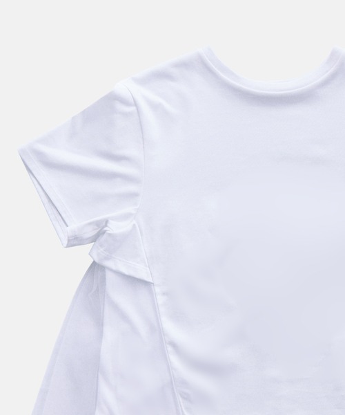 LE CIEL BLEU(ルシェルブルー)の「チュールパネルAラインTシャツ / Tulle Panel A-Line T-Shirt(Tシャツ/カットソー・レディース・ブラック/オフホワイト・36)」の10枚目の写真