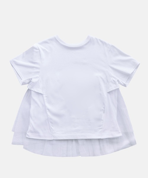 LE CIEL BLEU(ルシェルブルー)の「チュールパネルAラインTシャツ / Tulle Panel A-Line T-Shirt(Tシャツ/カットソー・レディース・ブラック/オフホワイト・36)」の9枚目の写真