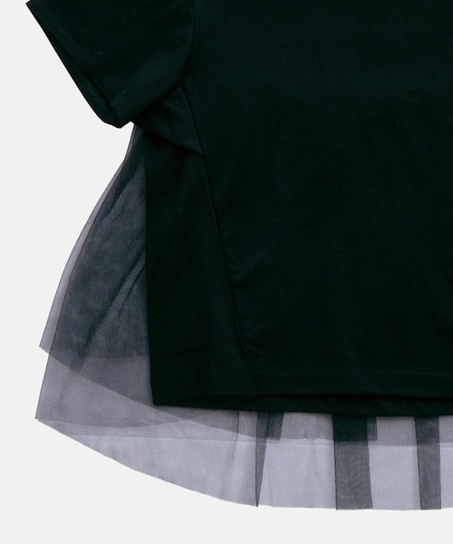LE CIEL BLEU(ルシェルブルー)の「チュールパネルAラインTシャツ / Tulle Panel A-Line T-Shirt(Tシャツ/カットソー・レディース・ブラック/オフホワイト・36)」の22枚目の写真