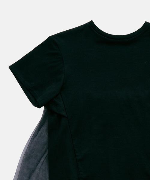 LE CIEL BLEU(ルシェルブルー)の「チュールパネルAラインTシャツ / Tulle Panel A-Line T-Shirt(Tシャツ/カットソー・レディース・ブラック/オフホワイト・36)」の21枚目の写真