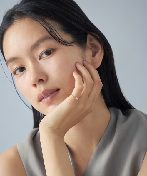 Jouete(ジュエッテ)の「K10YG ピンキーリング パール(リング・レディース・イエローゴールド・5号/3号/1号)」の4枚目の写真