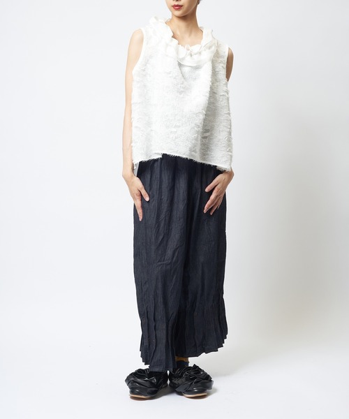 gomme（ゴム）の「フラワーフリルブラウス（シャツ/ブラウス・レディース・アイボリー/ブラック・MEDIUM）」の22枚目の写真