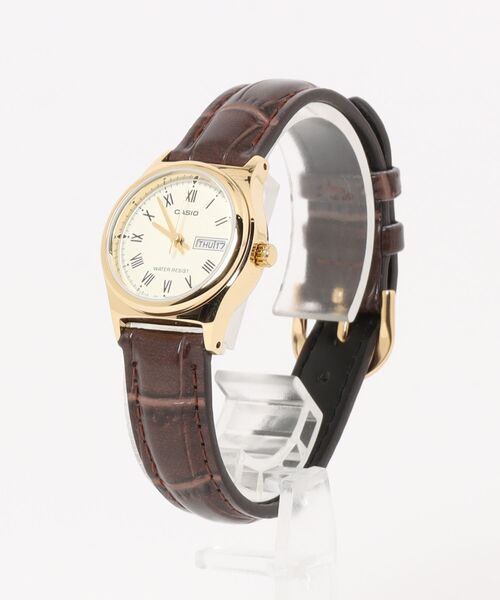 CASIO(カシオ)の「CASIO カシオ/ デイデイト アナログ腕時計 合成皮革バンド 小さめ 日常生活用防水 //// LTPレザーシリーズ(アナログ腕時計・レディース・ブラック×ブラック/ブラウン系その他/ゴールド×ブラウン/ホワイト×ブラウン/ブラック×ホワイト・FREE)」の10枚目の写真
