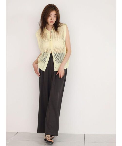 FIKA.(フィーカ)の「2way collared mesh knit top(ニット/セーター・レディース・アイボリー/ブラック/ダークブラウン・MEDIUM)」の10枚目の写真