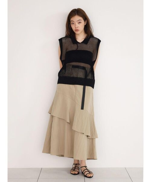 FIKA.(フィーカ)の「2way collared mesh knit top(ニット/セーター・レディース・アイボリー/ブラック/ダークブラウン・MEDIUM)」の17枚目の写真