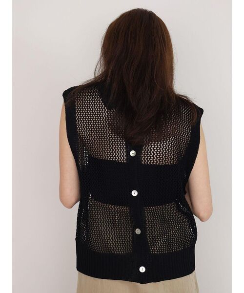 FIKA.(フィーカ)の「2way collared mesh knit top(ニット/セーター・レディース・アイボリー/ブラック/ダークブラウン・MEDIUM)」の20枚目の写真
