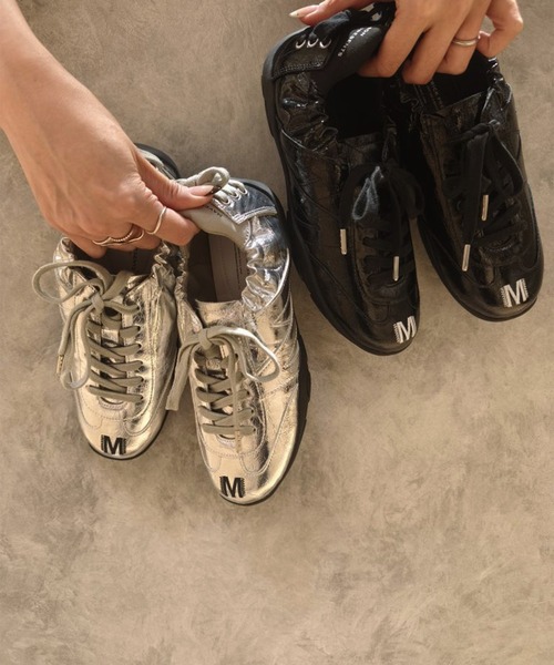 Scrap Book（スクラップブック）の「【MAISON MAVERICK PRESENTS】Ballerina Track Sneakers（スニーカー・レディース・ブラック/シルバー・24.5/24）」の6枚目の写真
