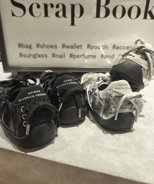 Scrap Book（スクラップブック）の「【MAISON MAVERICK PRESENTS】Ballerina Track Sneakers（スニーカー・レディース・ブラック/シルバー・24.5/24）」の7枚目の写真