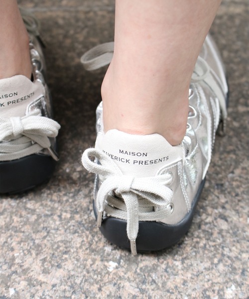 Scrap Book（スクラップブック）の「【MAISON MAVERICK PRESENTS】Ballerina Track Sneakers（スニーカー・レディース・ブラック/シルバー・24.5/24）」の11枚目の写真