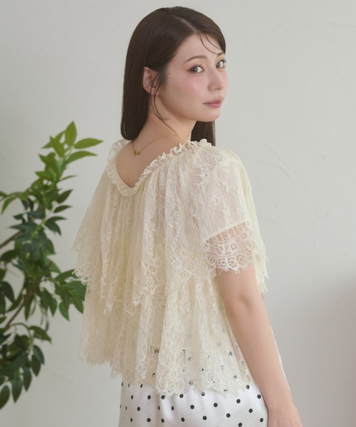 Ambre Neige(アンブルネージュ)の「lace tiered blouse / レースティアードブラウス(シャツ/ブラウス・レディース・オフホワイト/アイボリー・FREE)」の18枚目の写真