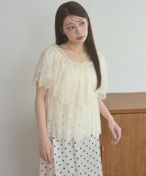 Ambre Neige(アンブルネージュ)の「lace tiered blouse / レースティアードブラウス(シャツ/ブラウス・レディース・オフホワイト/アイボリー・FREE)」の16枚目の写真