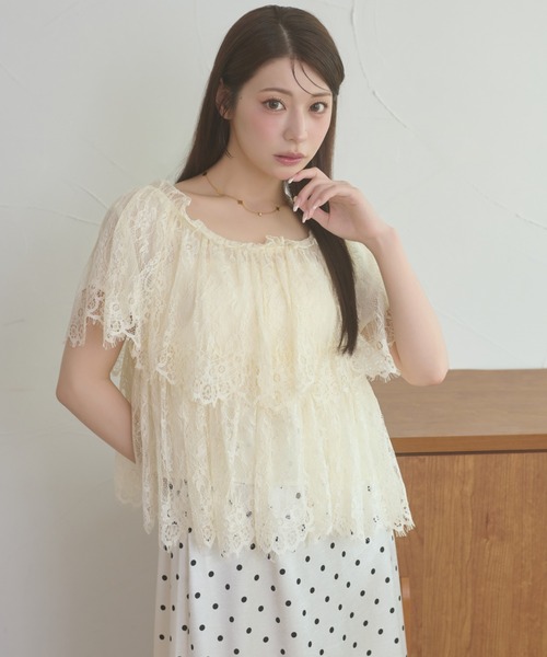 Ambre Neige(アンブルネージュ)の「lace tiered blouse / レースティアードブラウス(シャツ/ブラウス・レディース・オフホワイト/アイボリー・FREE)」の17枚目の写真
