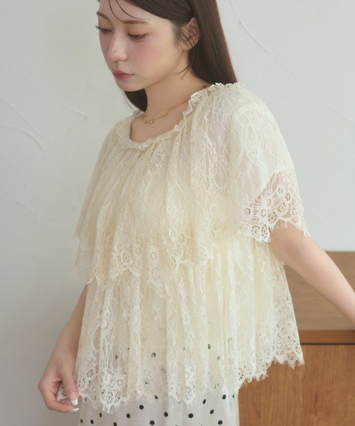 Ambre Neige(アンブルネージュ)の「lace tiered blouse / レースティアードブラウス(シャツ/ブラウス・レディース・オフホワイト/アイボリー・FREE)」の19枚目の写真