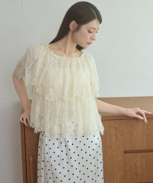 Ambre Neige(アンブルネージュ)の「lace tiered blouse / レースティアードブラウス(シャツ/ブラウス・レディース・オフホワイト/アイボリー・FREE)」の22枚目の写真