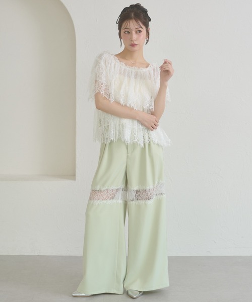Ambre Neige(アンブルネージュ)の「lace tiered blouse / レースティアードブラウス(シャツ/ブラウス・レディース・オフホワイト/アイボリー・FREE)」の12枚目の写真