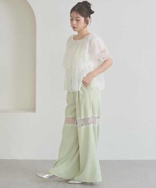 Ambre Neige(アンブルネージュ)の「lace tiered blouse / レースティアードブラウス(シャツ/ブラウス・レディース・オフホワイト/アイボリー・FREE)」の14枚目の写真