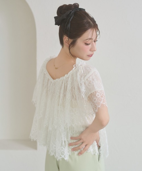Ambre Neige(アンブルネージュ)の「lace tiered blouse / レースティアードブラウス(シャツ/ブラウス・レディース・オフホワイト/アイボリー・FREE)」の11枚目の写真