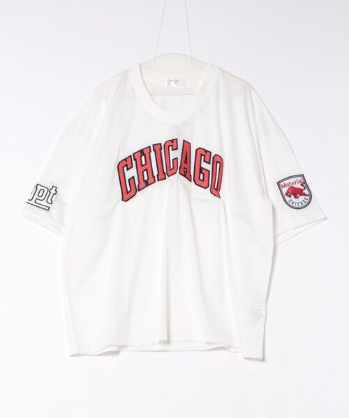 a.p.o.v.(エーピーオービー)の「a.p.o.v. CHICAGO刺繍バスケットボールスタイルワッペンオーバーサイズメッシュゲームシャツ(Tシャツ/カットソー・メンズ・ブラック/ホワイト/レッド・ONESIZE)」の10枚目の写真