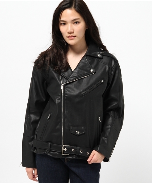 OUTLET(アウトレット)の「【IKUMI】FAKELEATHERJACKET(その他アウター・レディース・ブラック・FREE)」の1枚目の写真