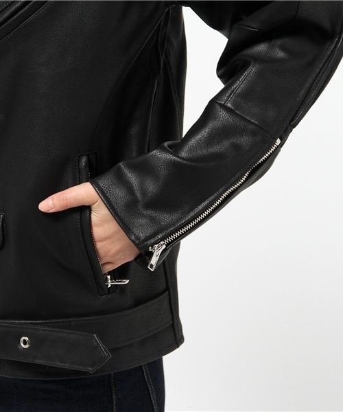 OUTLET(アウトレット)の「【IKUMI】FAKELEATHERJACKET(その他アウター・レディース・ブラック・FREE)」の7枚目の写真
