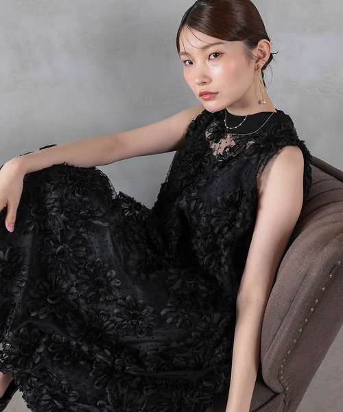 Kana(カナ)の「デイジーフラワードットAラインワンピースドレス パーティー ドレス 結婚式 お呼ばれ オケージョンドレス(ドレス・レディース・アイボリー/ブラック・M)」の11枚目の写真