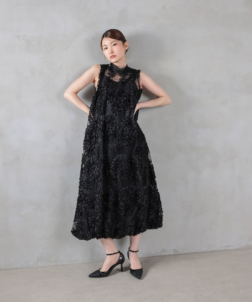 Kana(カナ)の「デイジーフラワードットAラインワンピースドレス パーティー ドレス 結婚式 お呼ばれ オケージョンドレス(ドレス・レディース・アイボリー/ブラック・M)」の10枚目の写真