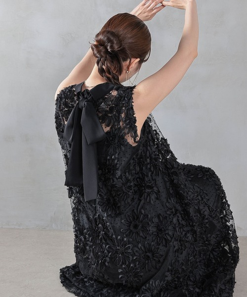 Kana(カナ)の「デイジーフラワードットAラインワンピースドレス パーティー ドレス 結婚式 お呼ばれ オケージョンドレス(ドレス・レディース・アイボリー/ブラック・M)」の8枚目の写真