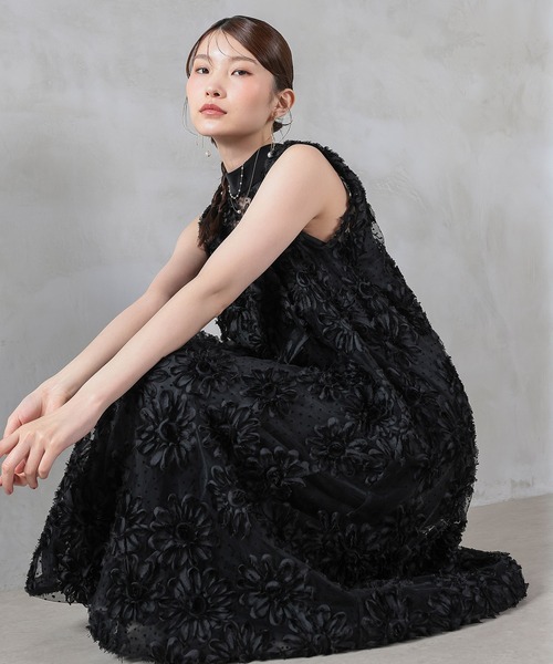 Kana(カナ)の「デイジーフラワードットAラインワンピースドレス パーティー ドレス 結婚式 お呼ばれ オケージョンドレス(ドレス・レディース・アイボリー/ブラック・M)」の9枚目の写真
