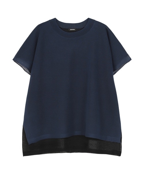 ZUCCa(ズッカ)の「DOUBLE SHEER KNIT / トップス(その他トップス・レディース・ネイビー・M size)」の1枚目の写真