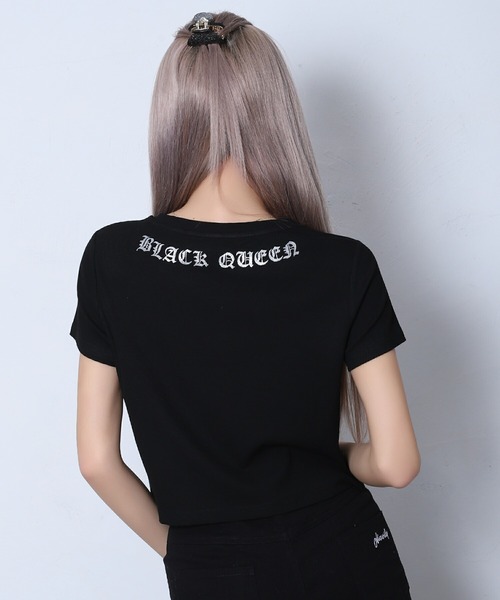 BLACKQUEEN(ブラッククイーン)の「【BLACKQUEEN】ハイビスカスちびTシャツ(Tシャツ/カットソー・レディース・ホワイト/ミント/ブラック・M)」の21枚目の写真